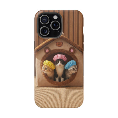 Cute Kittens in Cozy House Phone Case — Magnetic Impact-Resistant Case