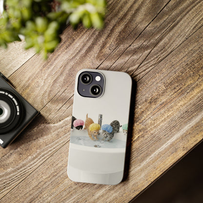 Slim Phone Case — Cute Kittens in Bathtub Design