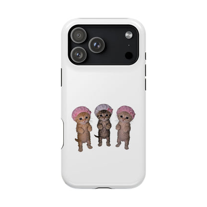 Cute Standing Kittens with Shower Caps  Phone Case