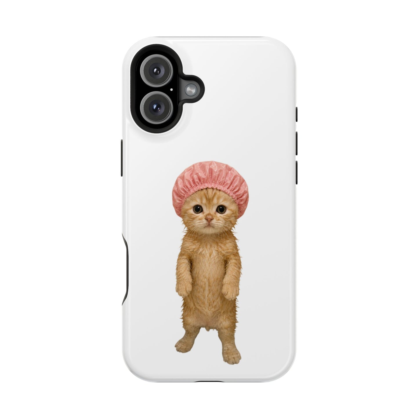 Cute Kitten in Shower Cap Magnetic Impact-Resistant Phone Case