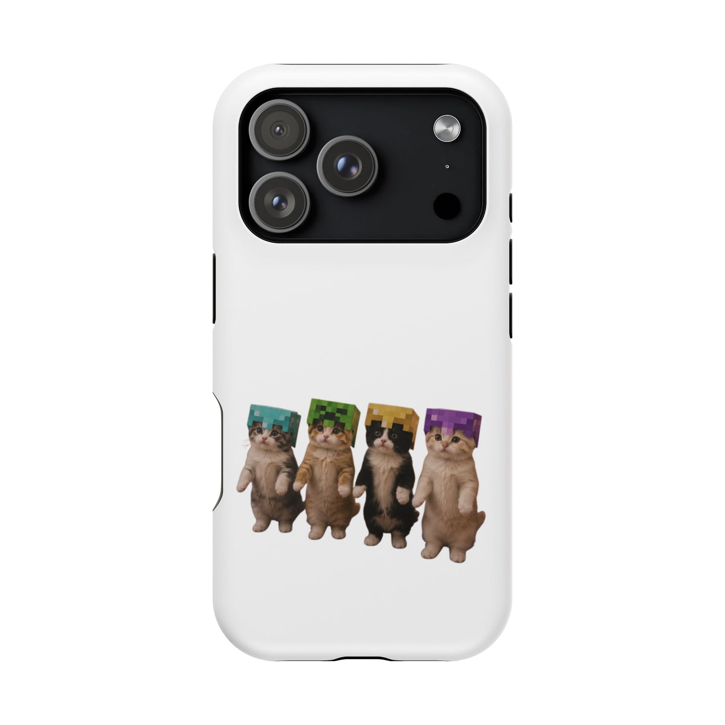Dancing Kittens Minecraft Helmet Magnetic Impact-Resistant Phone Case