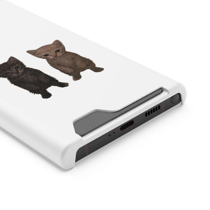 Cute Kitten Duo Phone Case with Card Holder