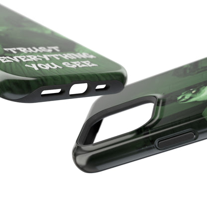 Phone Case 'Trust Everything You See' Green Dog Photo Magnetic Impact-Resistant Case