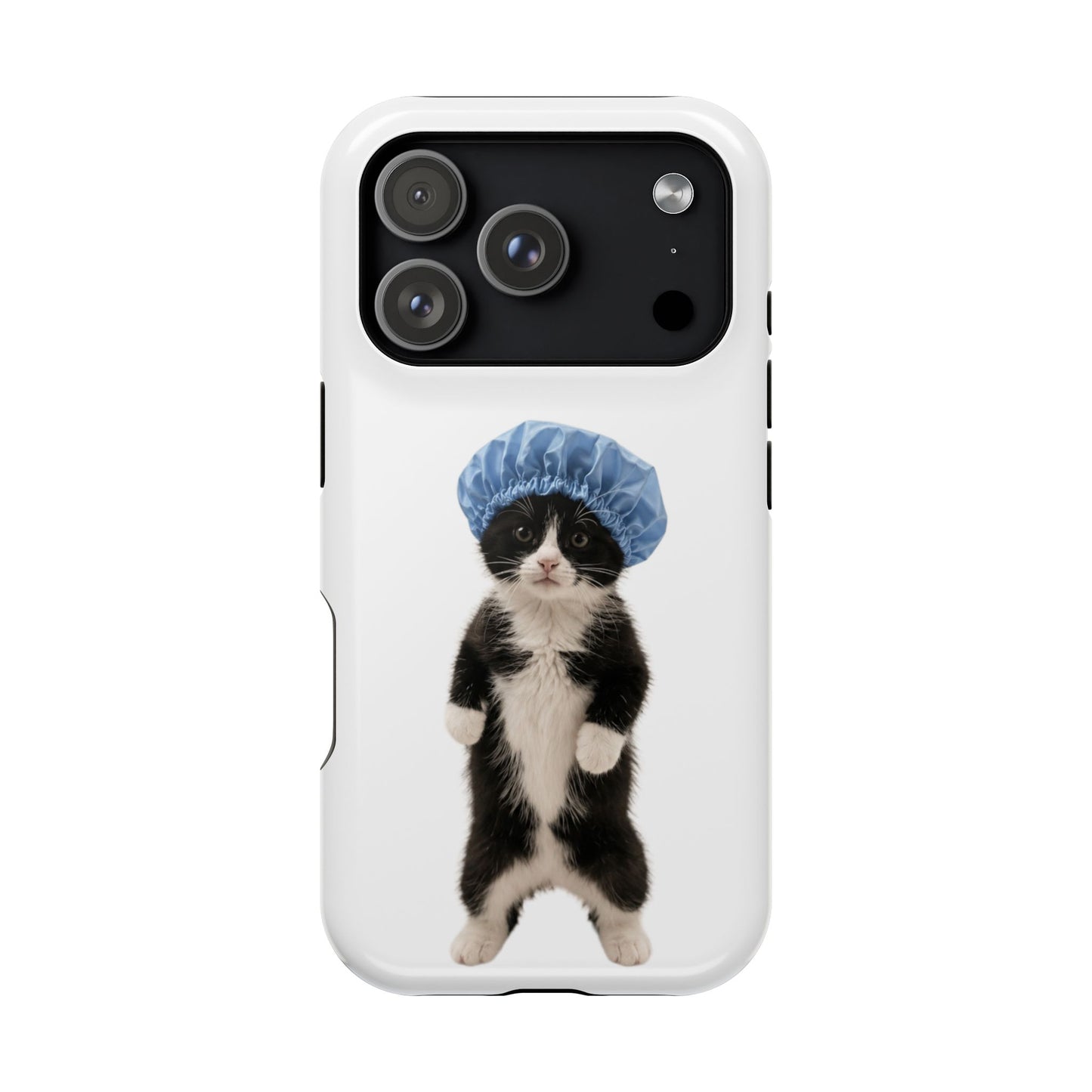 Cute Cat in Shower Cap Magnetic Impact-Resistant Phone Case