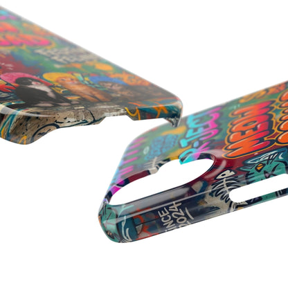 Meow Squad Graffiti Phone Case — Colorful Cat Crew Slim Case