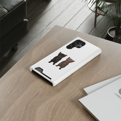 Cute Kitten Duo Phone Case with Card Holder