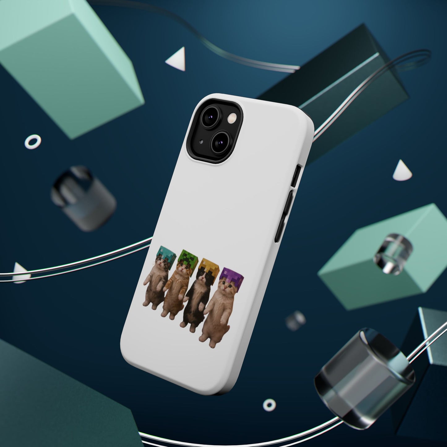 Dancing Kittens Minecraft Helmet Magnetic Impact-Resistant Phone Case
