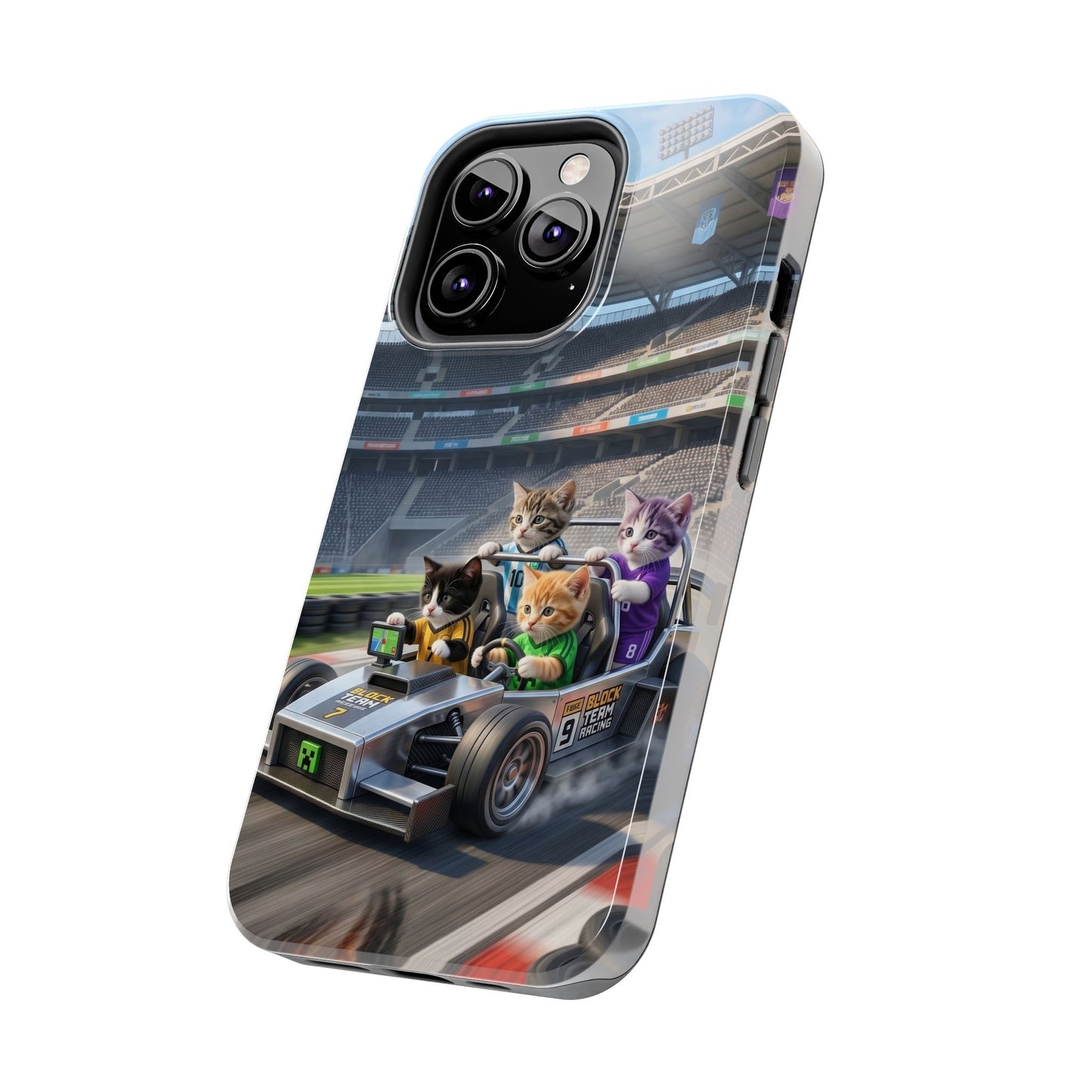 Racing Cats Tough Phone Case — Cute Kittens Driving Racecar Phone Cover