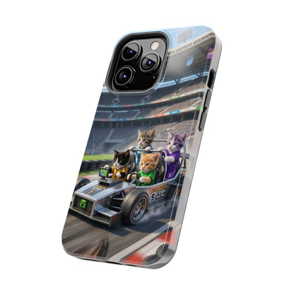 Racing Cats Tough Phone Case — Cute Kittens Driving Racecar Phone Cover