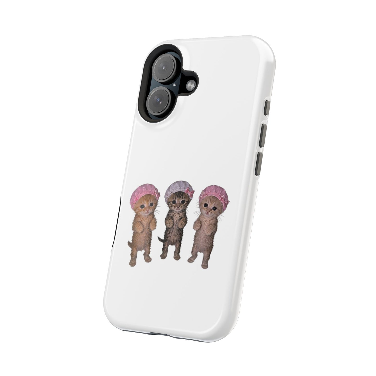 Cute Standing Kittens with Shower Caps  Phone Case