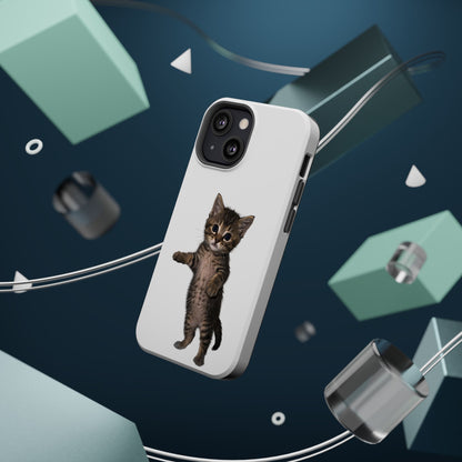Cute Standing Kitten Magnetic Phone Case