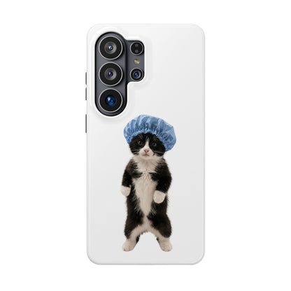 Cute Cat in Shower Cap Magnetic Impact-Resistant Phone Case