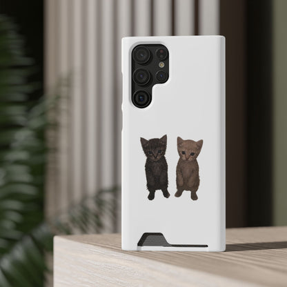 Cute Kitten Duo Phone Case with Card Holder
