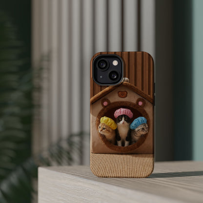 Cute Kittens in Cozy House Phone Case — Magnetic Impact-Resistant Case