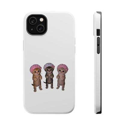 Cute Standing Kittens with Shower Caps  Phone Case