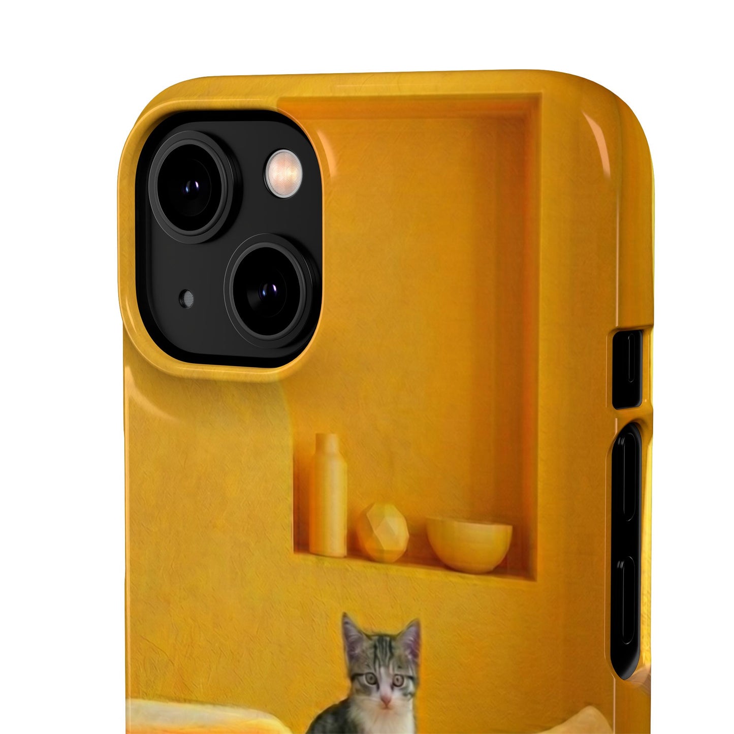 Cat Cozy Phone Case – Cute Kittens in Yellow Living Room Snap Case