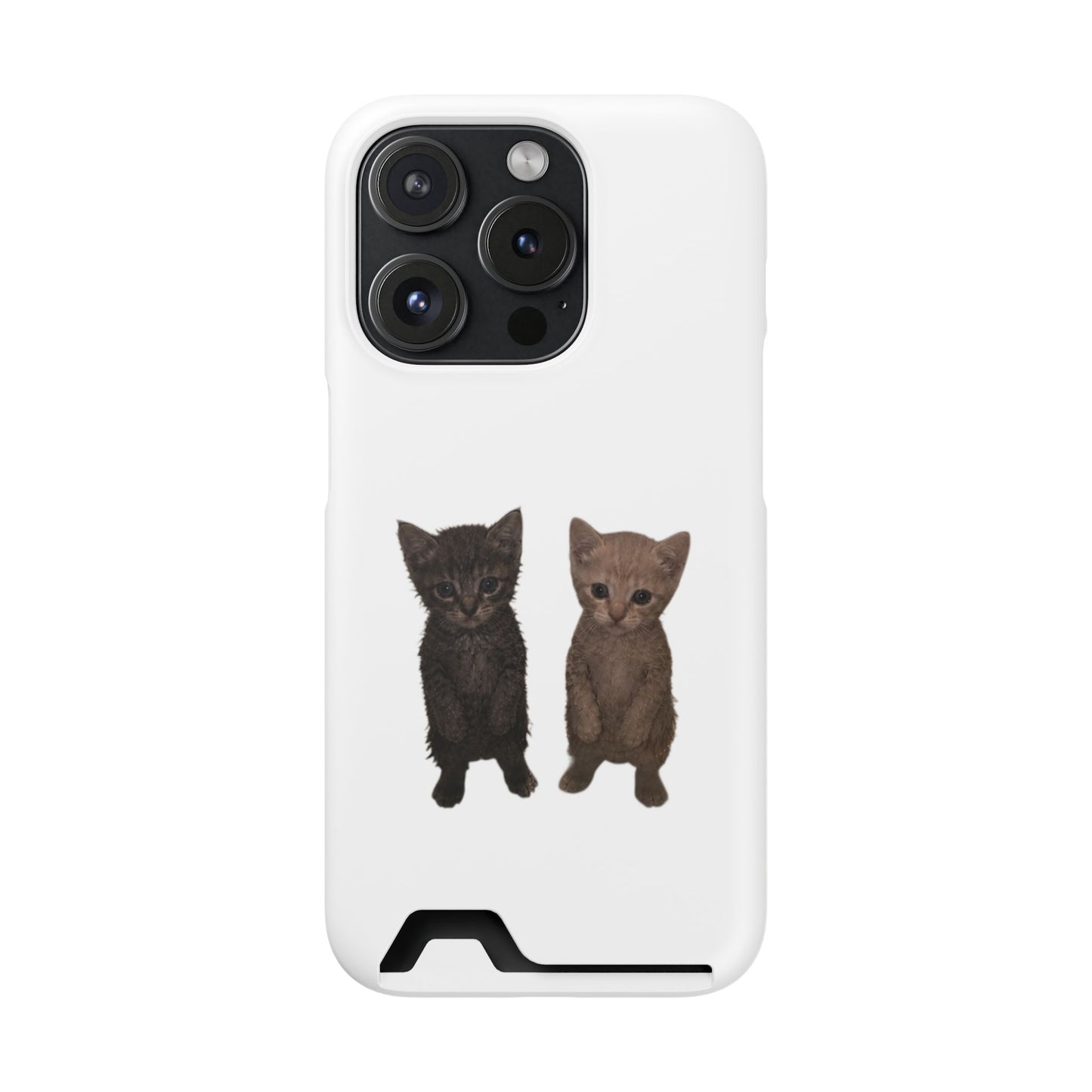 Cute Kitten Duo Phone Case with Card Holder