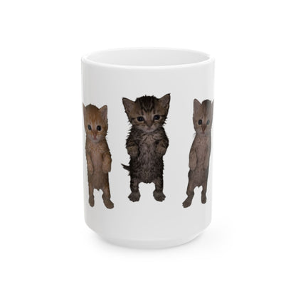 Cute Standing Kittens Ceramic Mug (11oz, 15oz)