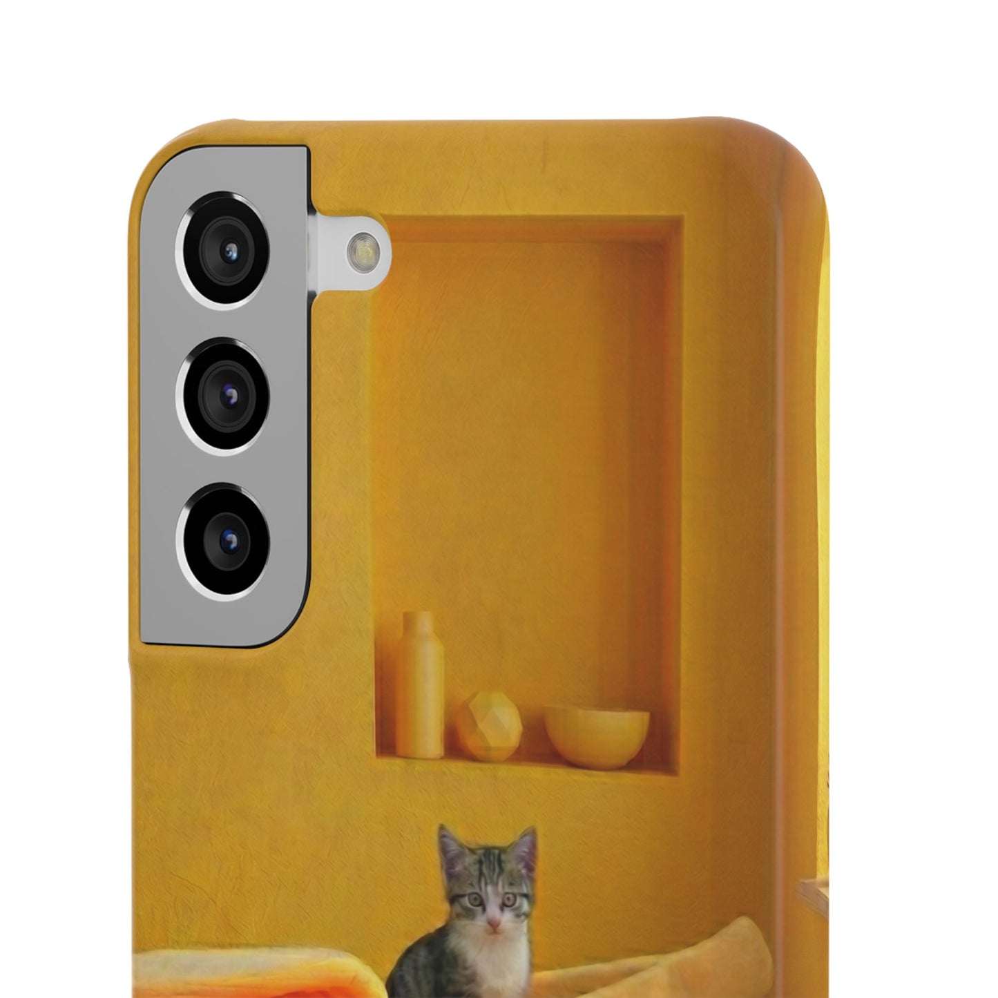 Cat Cozy Phone Case – Cute Kittens in Yellow Living Room Snap Case