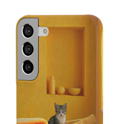 Cat Cozy Phone Case – Cute Kittens in Yellow Living Room Snap Case