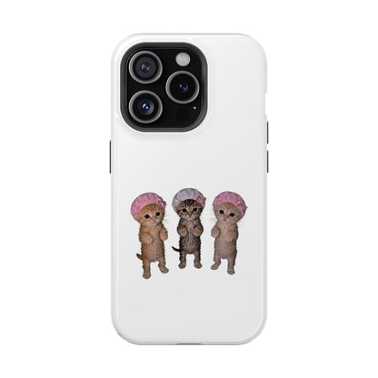 Cute Standing Kittens with Shower Caps  Phone Case