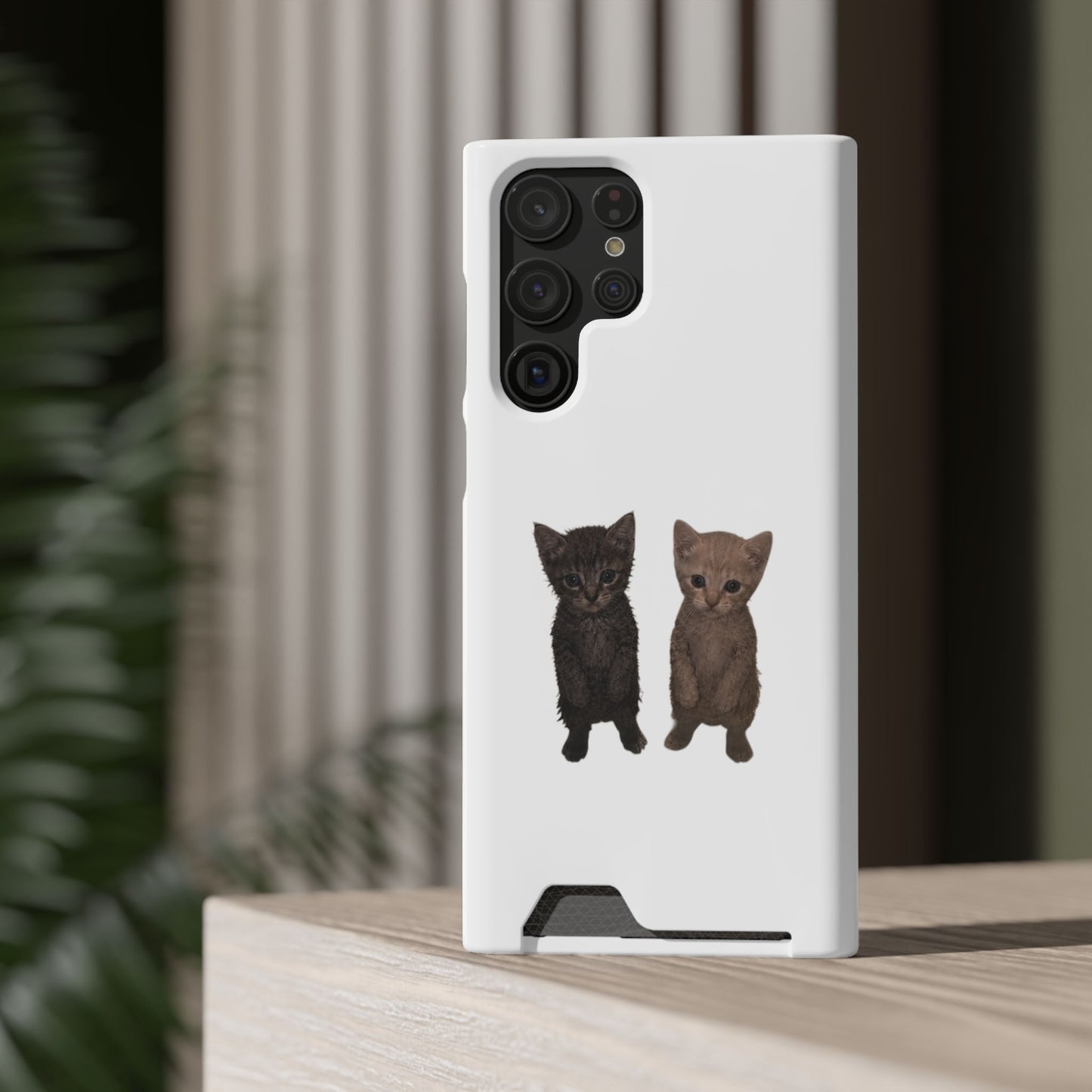 Cute Kitten Duo Phone Case with Card Holder
