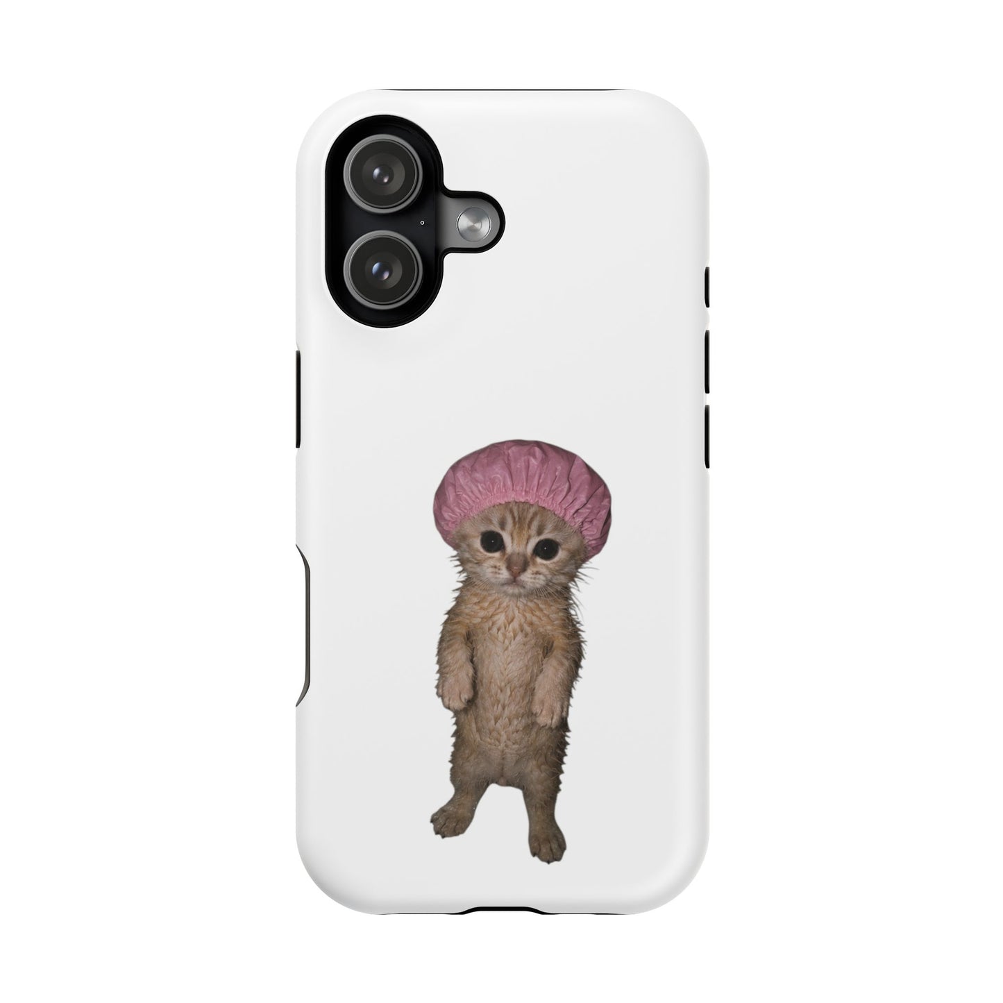 Cute Kitten in Shower Cap  Magnetic Impact-Resistant