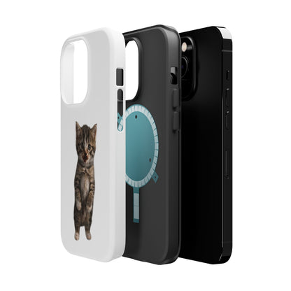 Cute Standing Kitten Magnetic Impact-Resistant Phone Case