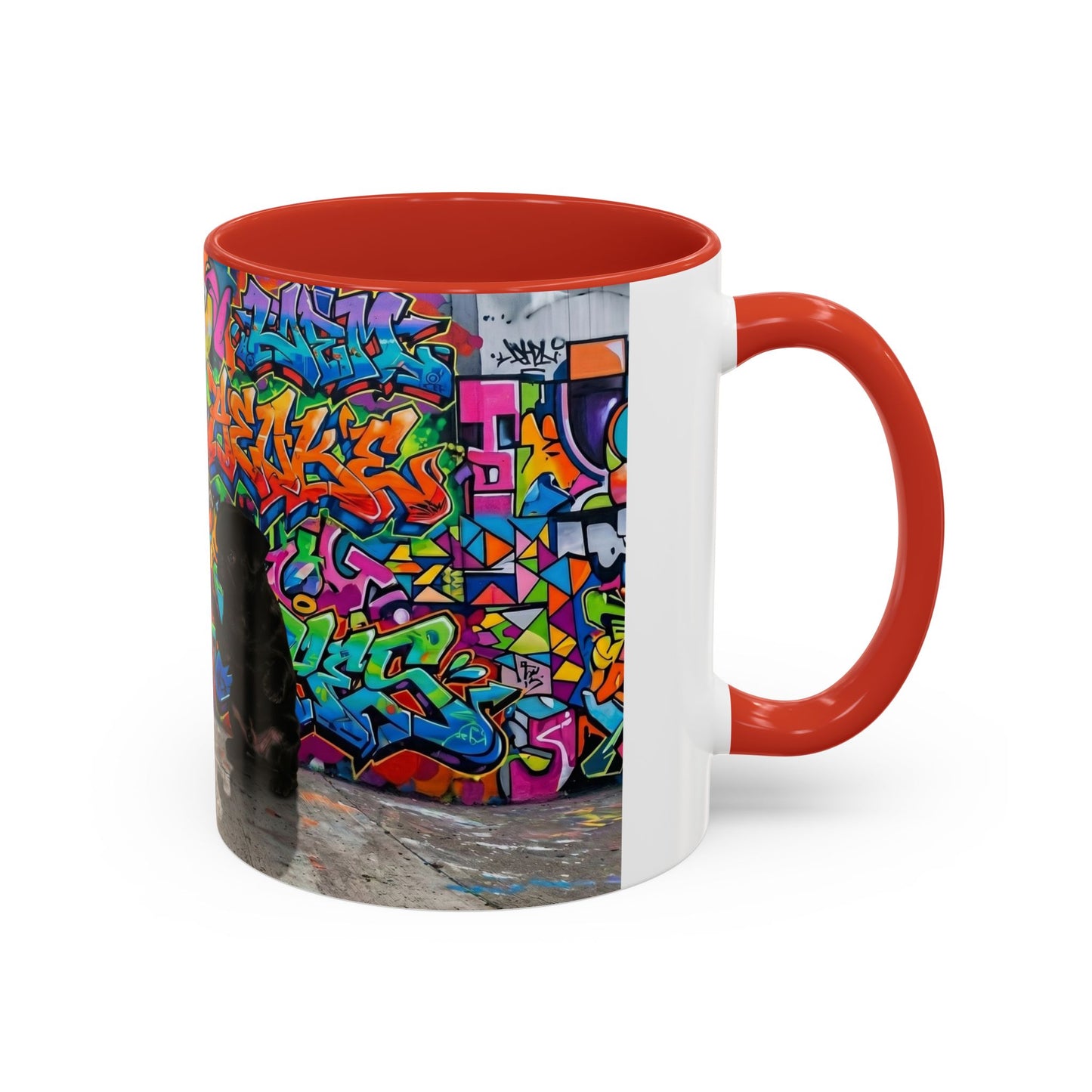Graffiti Pug Coffee Mug — Colorful Street Art Accent Mug (11/15oz)