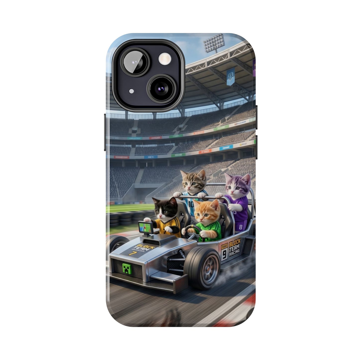 Racing Cats Tough Phone Case — Cute Kittens Driving Racecar Phone Cover