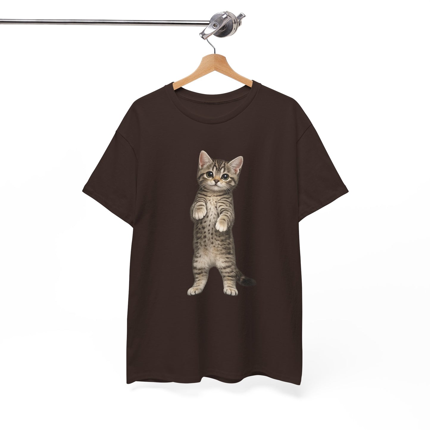 Standing Tabby Kitten T-Shirt — Cute Cat Graphic Tee for Cat Lovers