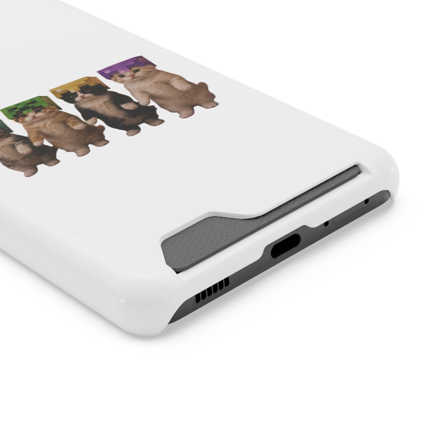 Minecraft Kittens Cat Phone Case with Card Holder