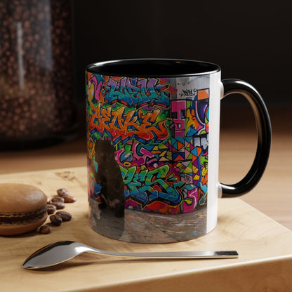 Graffiti Pug Coffee Mug — Colorful Street Art Accent Mug (11/15oz)