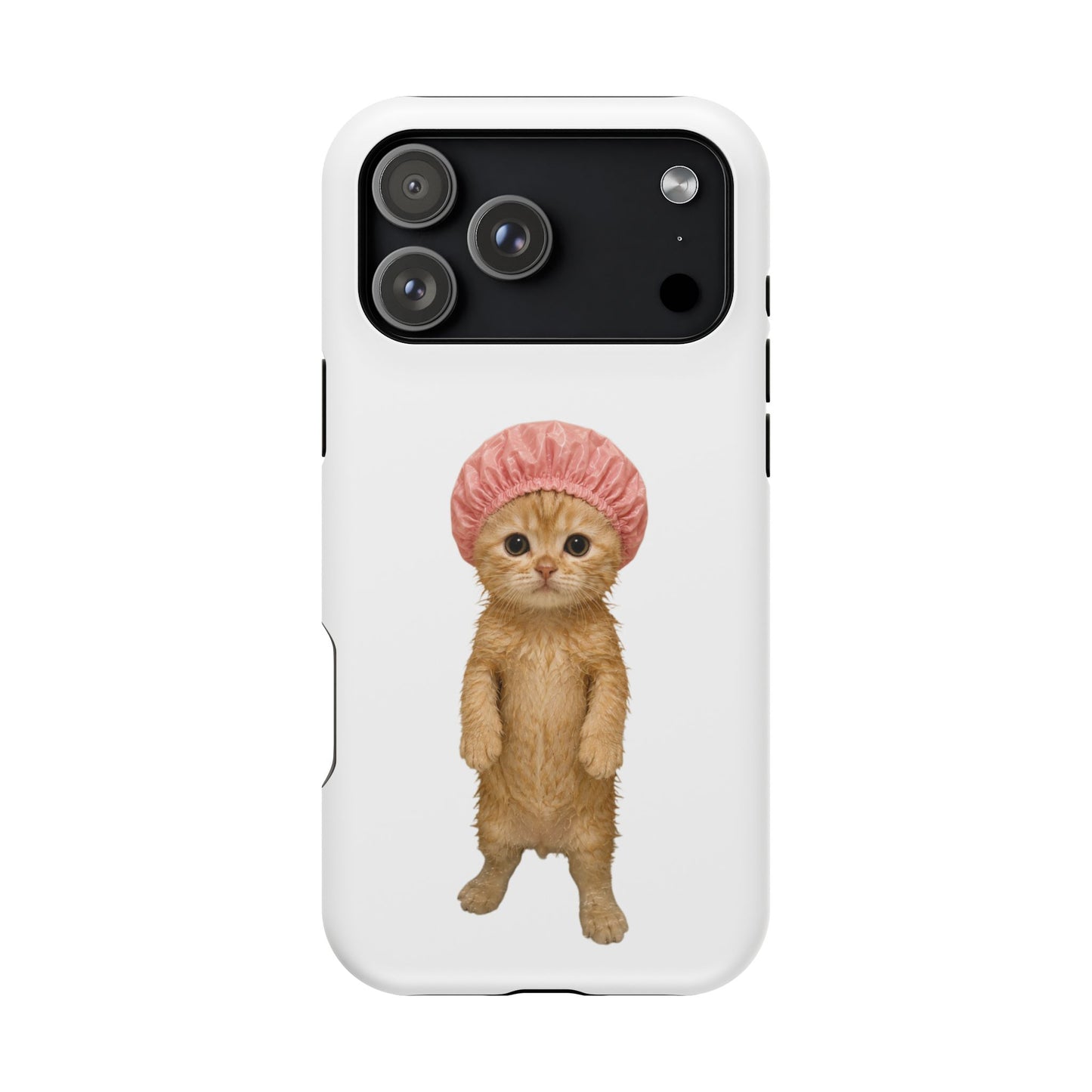 Cute Kitten in Shower Cap Magnetic Impact-Resistant Phone Case