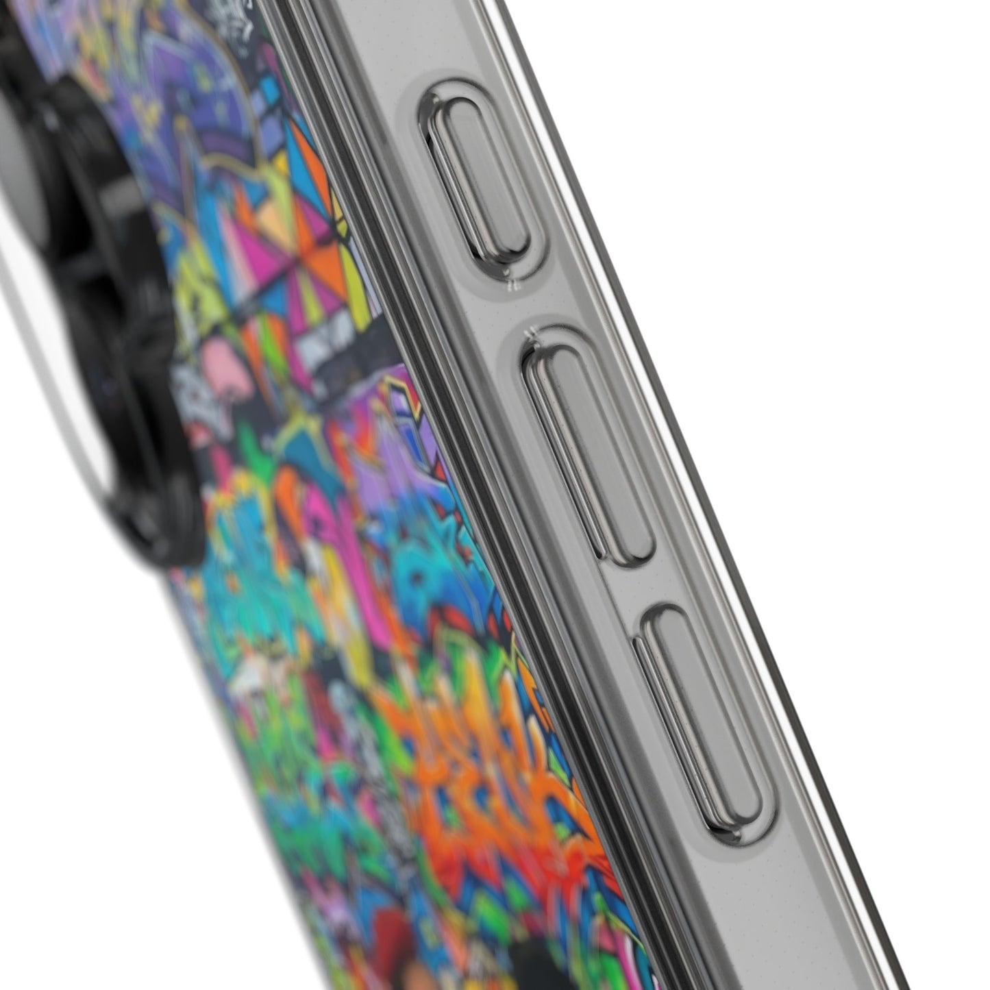 Clear Phone Case — Colorful Graffiti Pugs Design