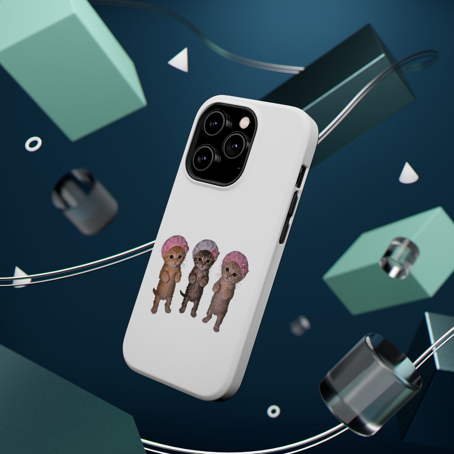 Cute Standing Kittens with Shower Caps  Phone Case