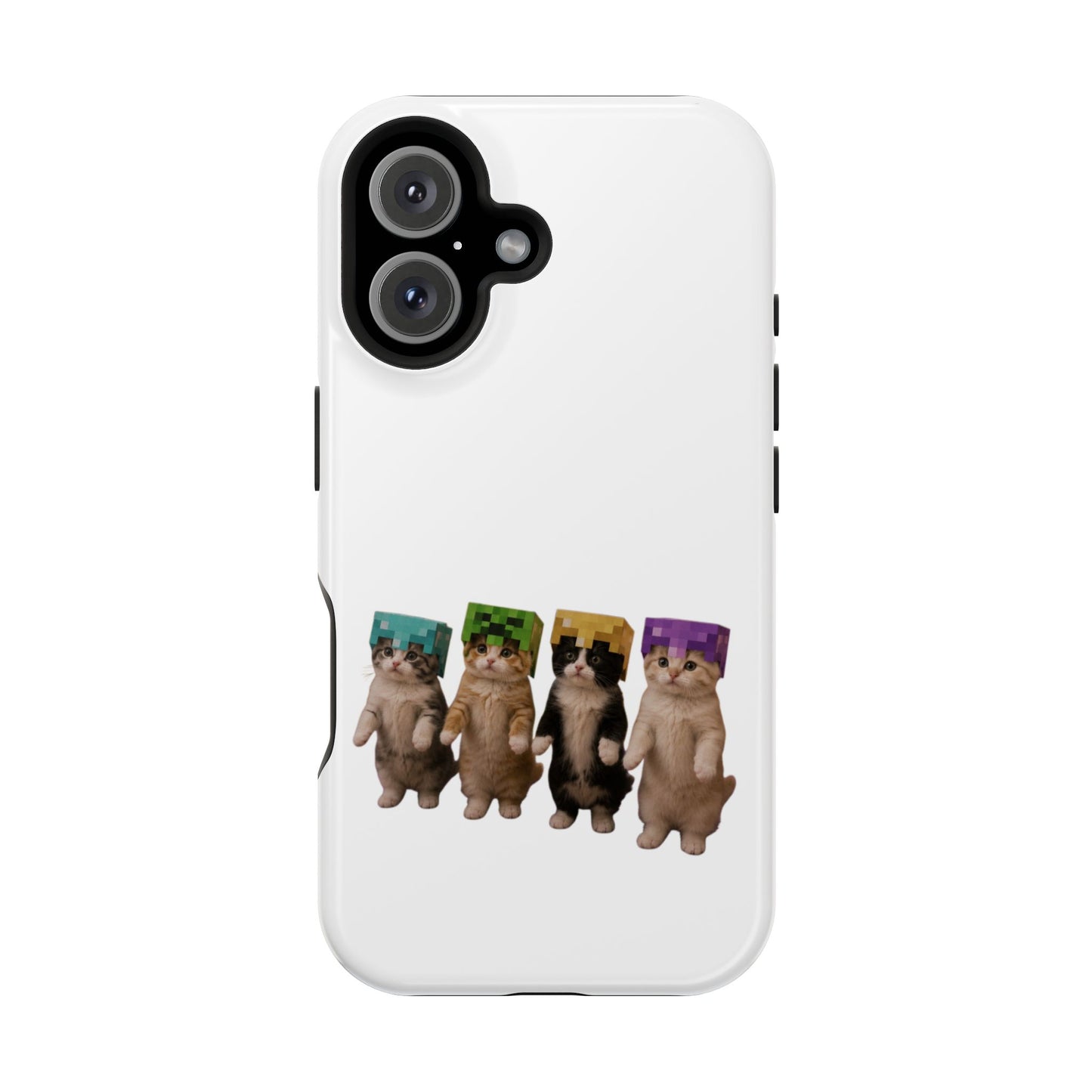 Dancing Kittens Minecraft Helmet Magnetic Impact-Resistant Phone Case