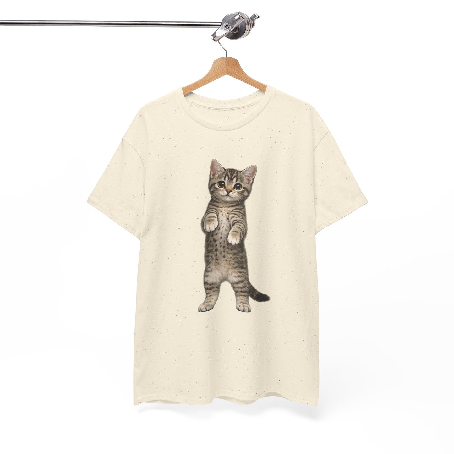 Standing Tabby Kitten T-Shirt — Cute Cat Graphic Tee for Cat Lovers