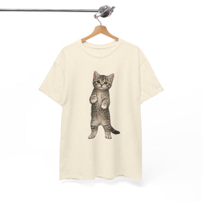 Standing Tabby Kitten T-Shirt — Cute Cat Graphic Tee for Cat Lovers