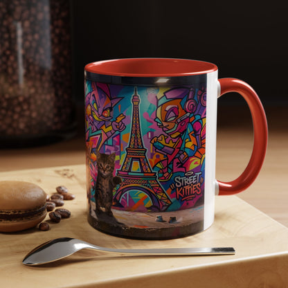 Street Kitties Graffiti Coffee Mug — Colorful Cat Art Accent Mug (11/15oz)
