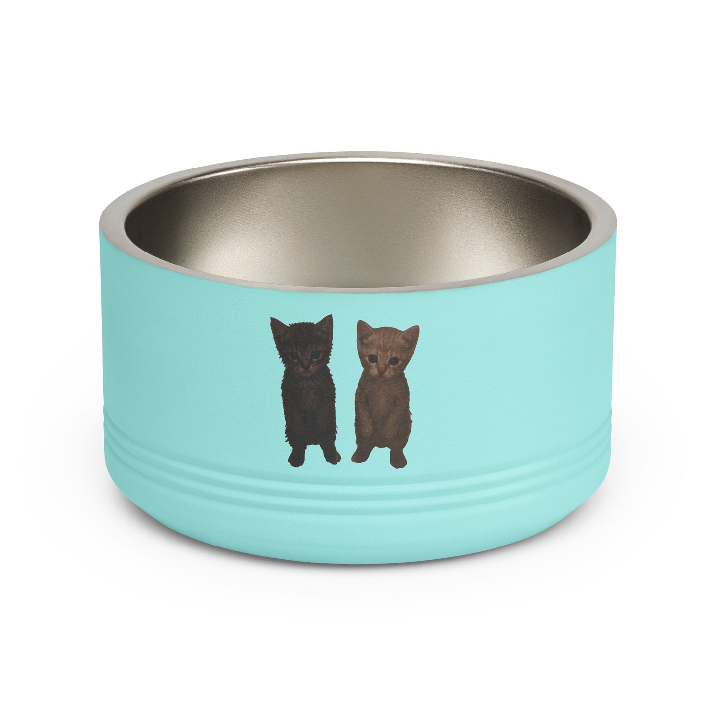 Cute Black & Brown Cat Pair  Pet Bowl  18oz