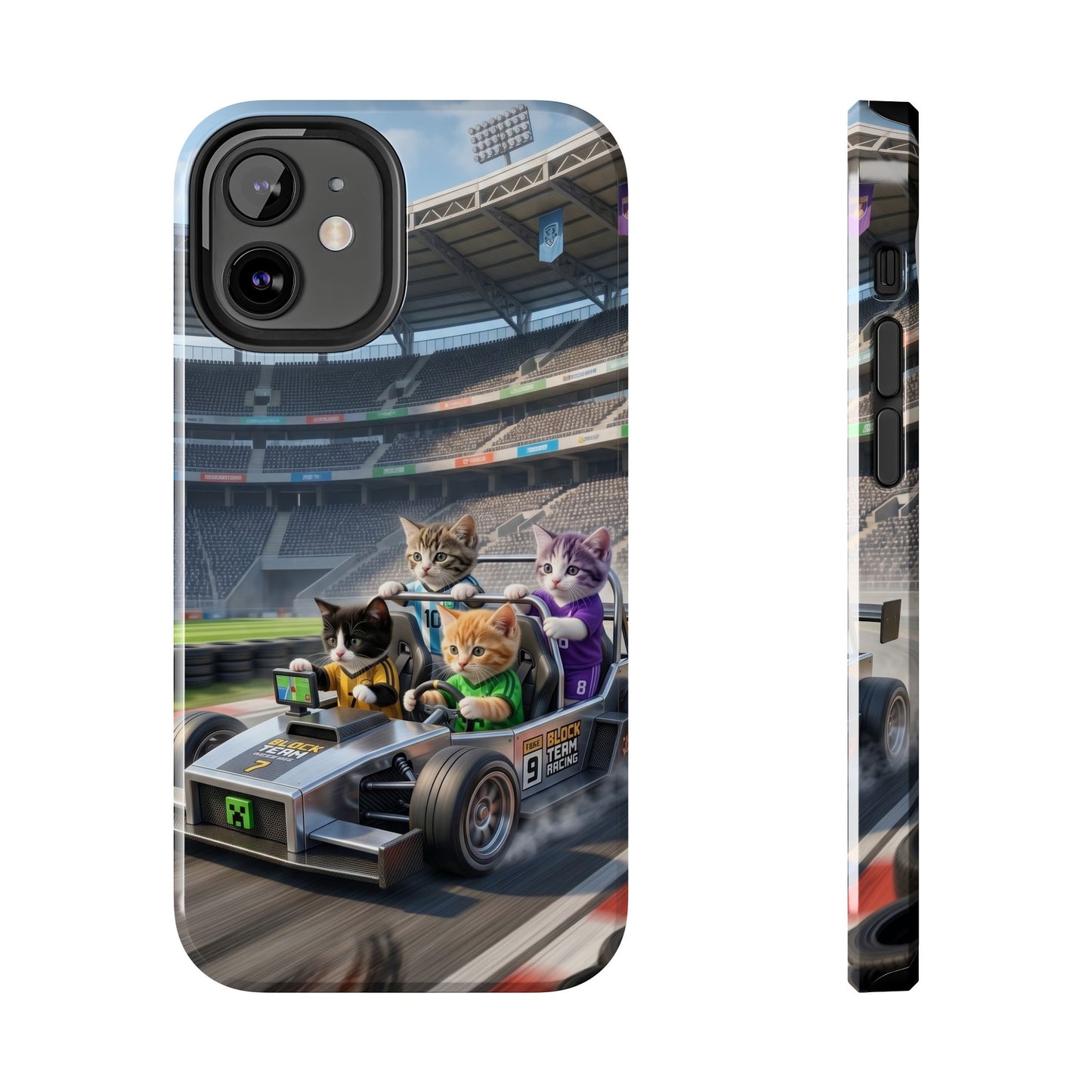 Racing Cats Tough Phone Case — Cute Kittens Driving Racecar Phone Cover