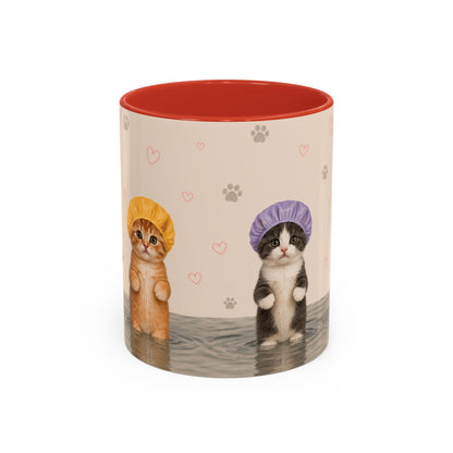 Cute Kittens in Shower Caps Accent Coffee Mug – 11/15oz