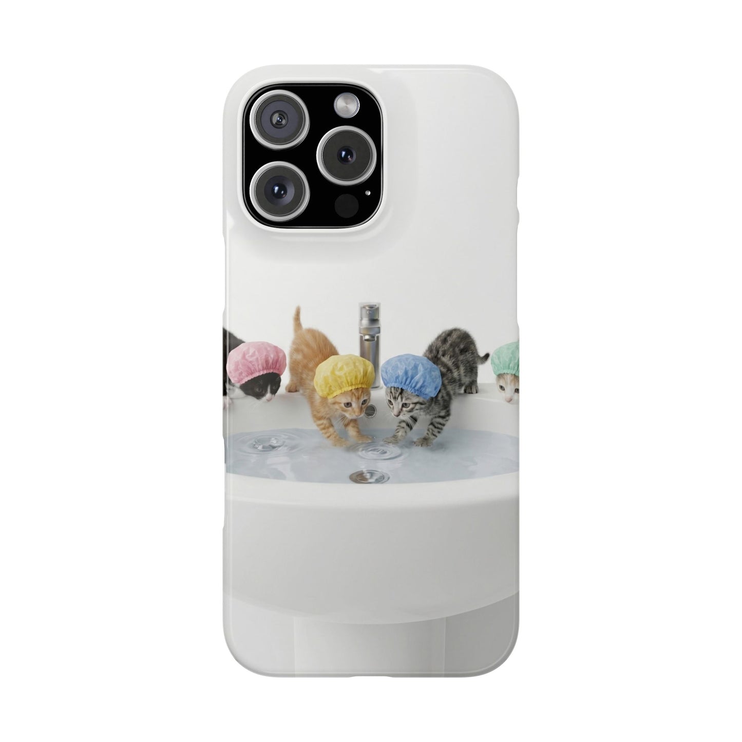 Slim Phone Case — Cute Kittens in Bathtub Design