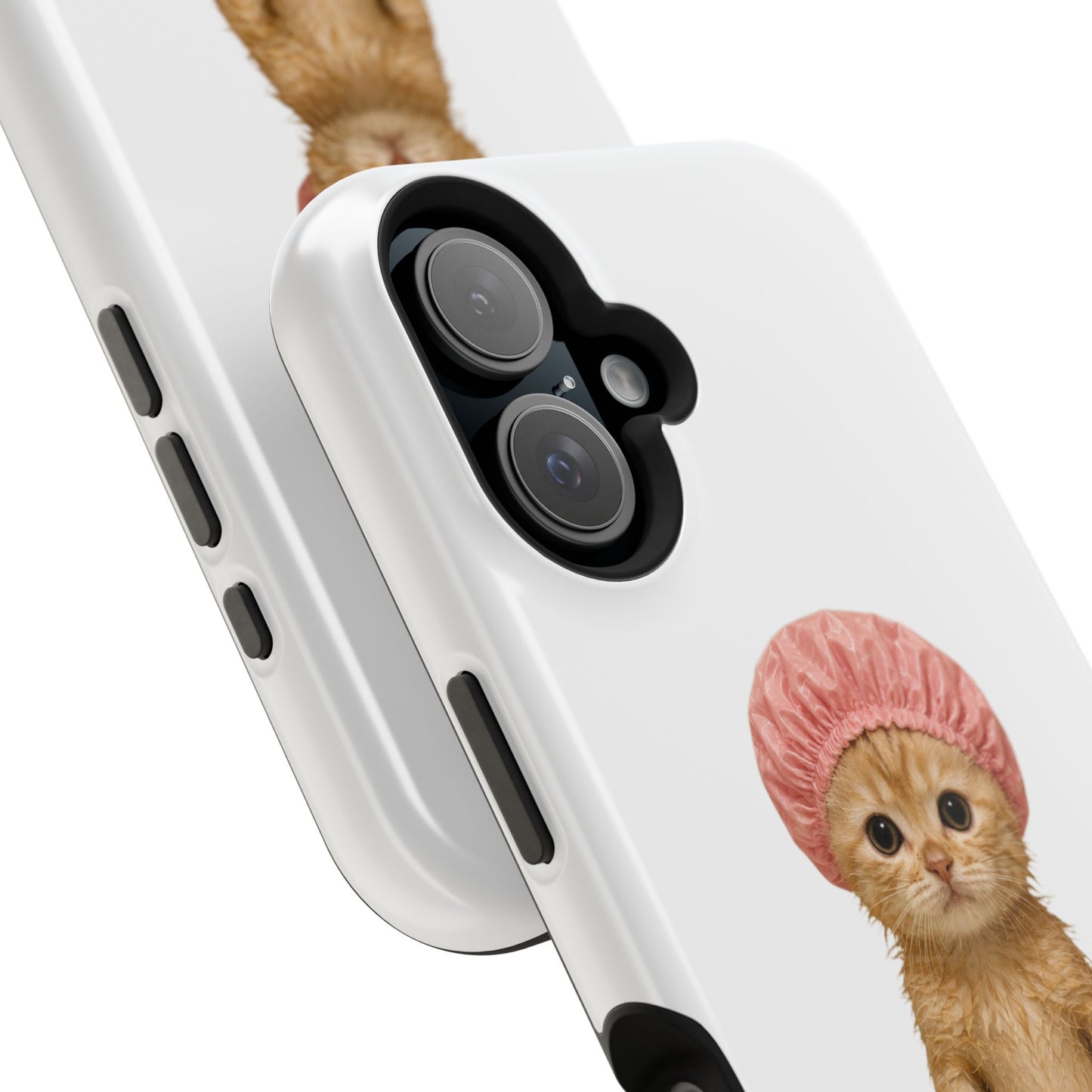 Cute Kitten in Shower Cap Magnetic Impact-Resistant Phone Case