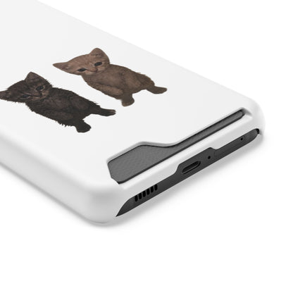 Cute Kitten Duo Phone Case with Card Holder