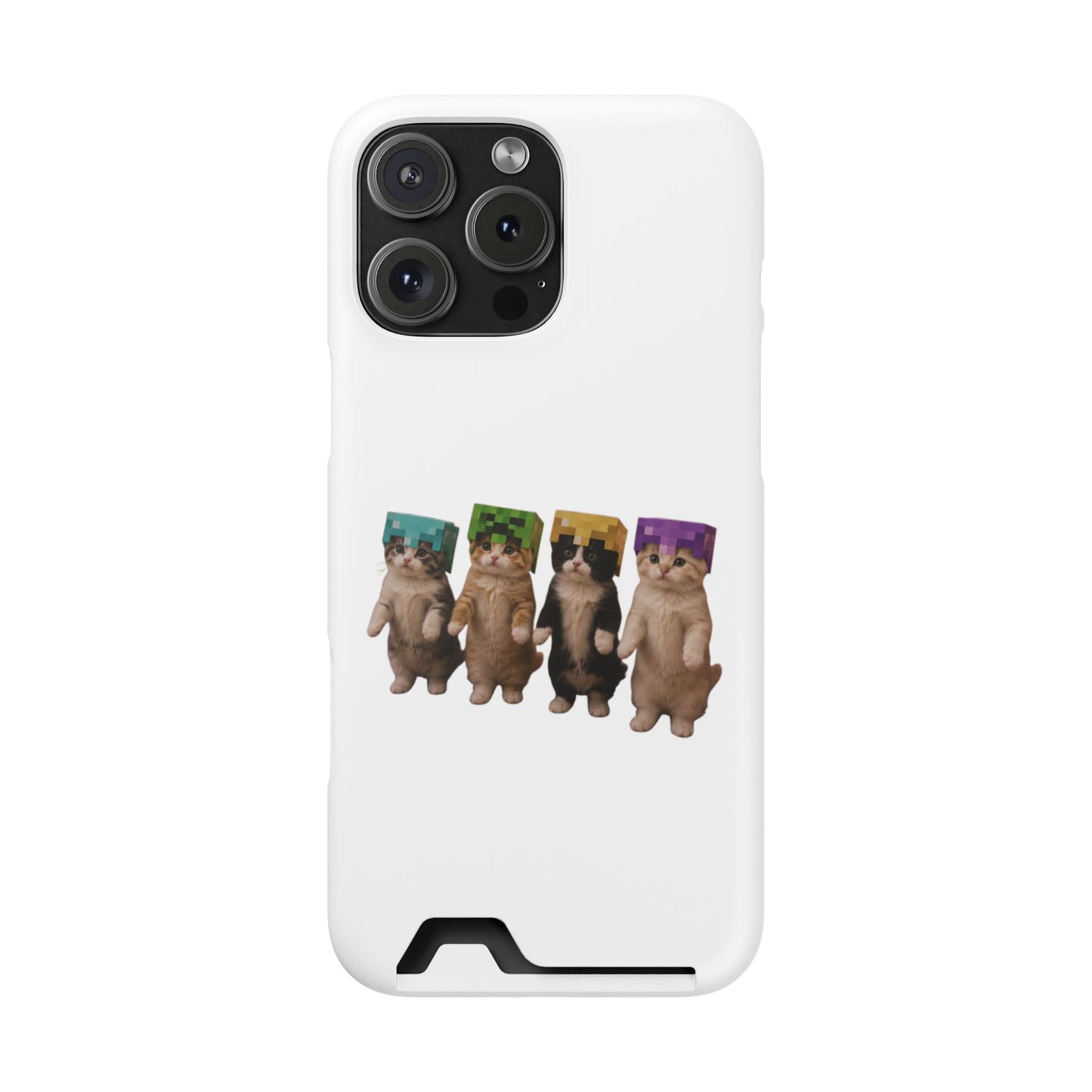 Minecraft Kittens Cat Phone Case with Card Holder
