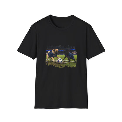 Soccer Puppies T-Shirt — Playful Puppy Soccer Match Tee