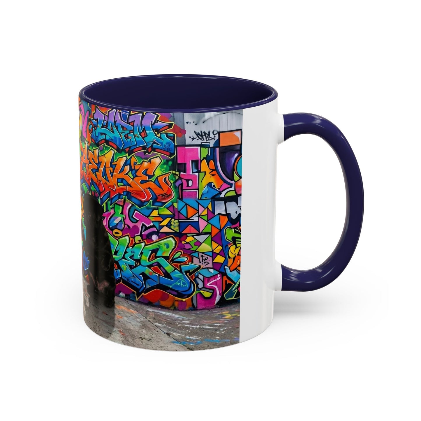 Graffiti Pug Coffee Mug — Colorful Street Art Accent Mug (11/15oz)