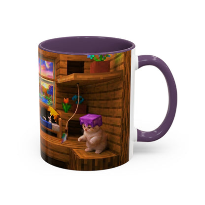 Cozy Cat Tree Accent Coffee Mug — Cute Kitten Window Scene (11/15 oz)